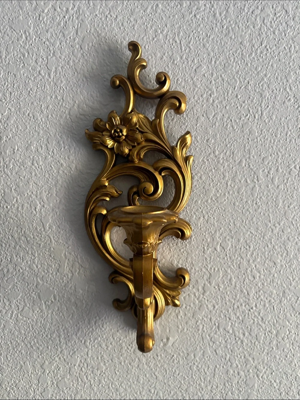 Decorative Gold Floral Wall Sconce - Classic Home Accent